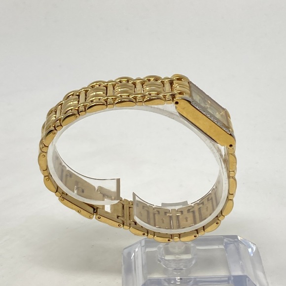 Vtg Jules Jurgensen Diamond Tank Watch Women 19mm Gold Tone New Battery 7.25" - Picture 8 of 16